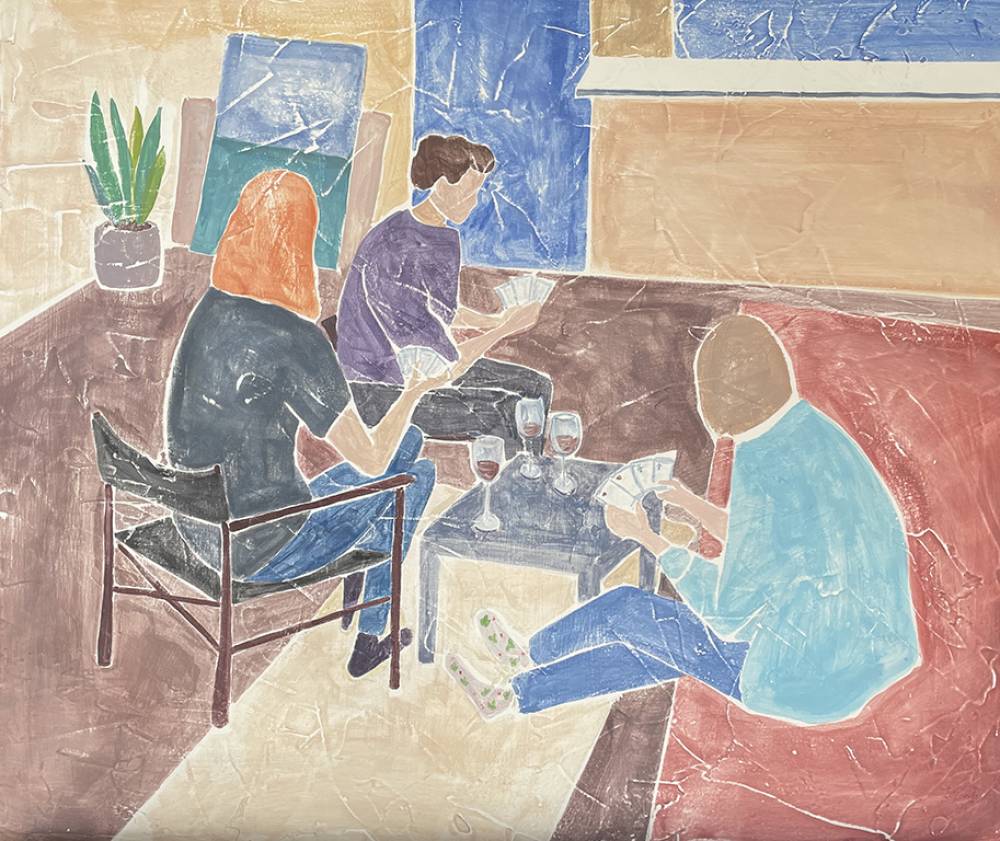 художник Наталья Чобанян - Фреска игроки