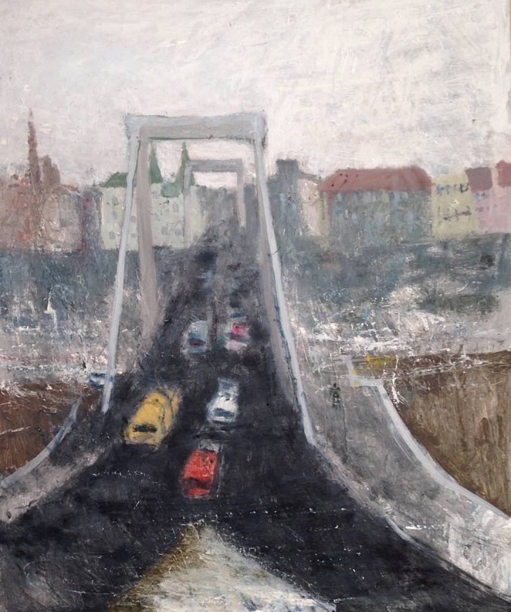 художник Марта Суржикова - Мост через Дунай