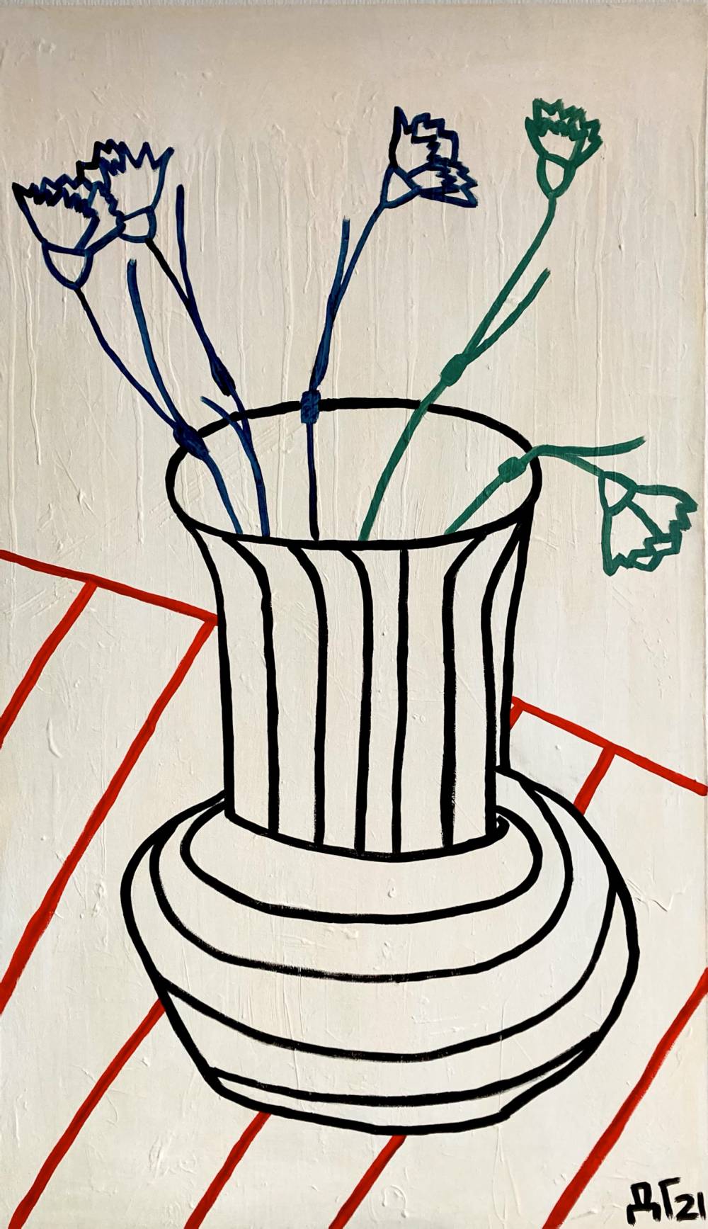 художник Васильев Данил - Ваза с гвоздиками