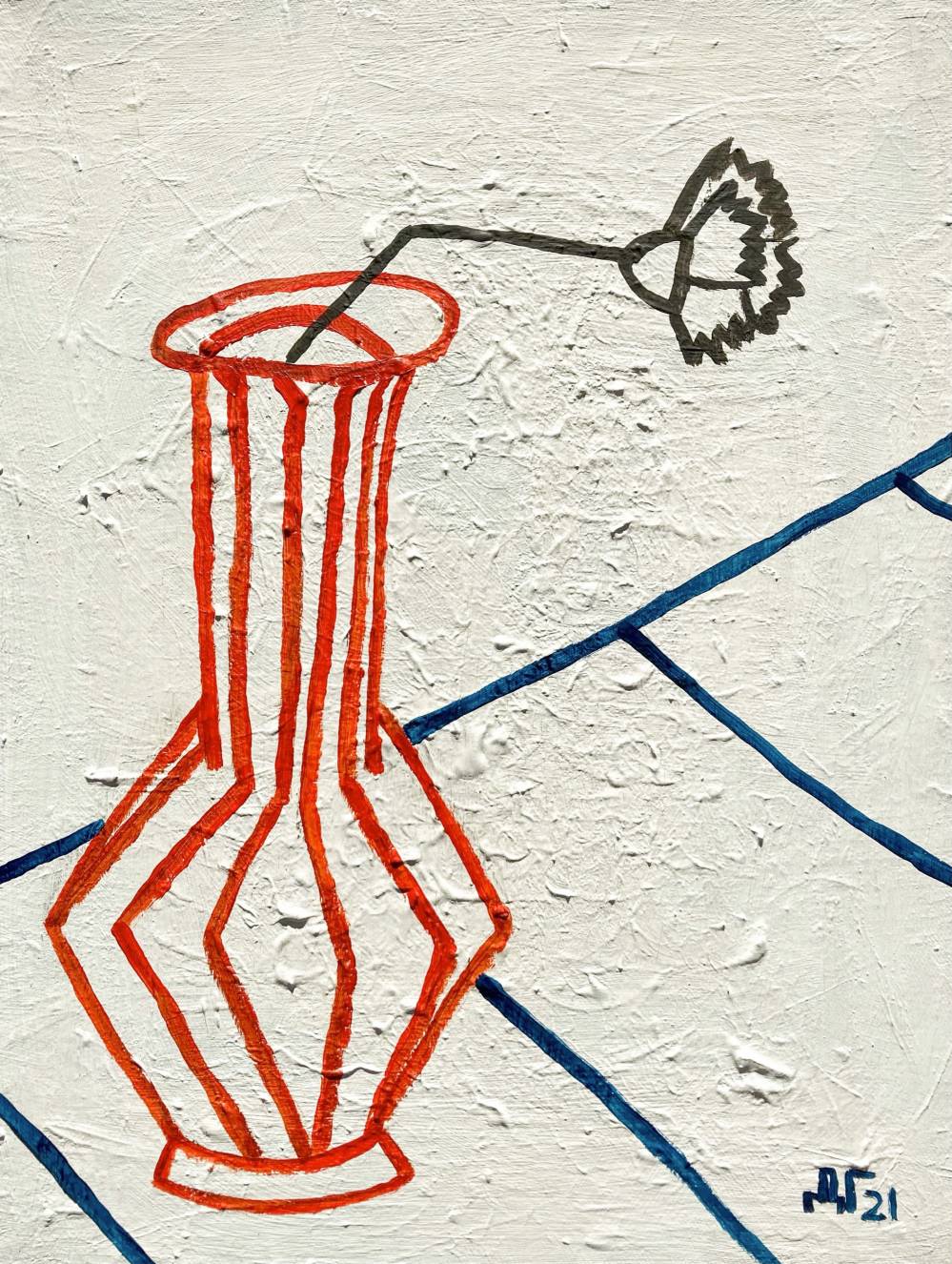 художник Васильев Данил - Гвоздика в вазе