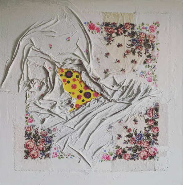 художник Lebedeva Vasilisa - картина Платок бабушки, белый - - Не указан - - абстракция