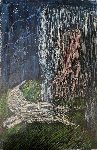 художник Нестеренко Эдит - картина На лугу под звездами - наив,символизм,сюрреализм,наивное искусство,романтизм,ипрессионизм - - Не указан -