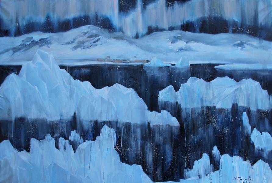 художник Баранова Маргарита - картина Ледяной космос - современный реализм - пейзаж