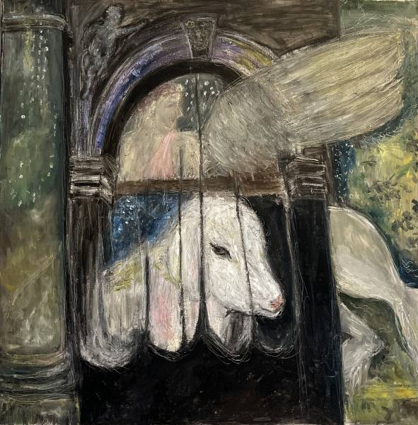 художник Нестеренко Эдит - картина Между небом и явью - наив,символизм,сюрреализм,наивное искусство,романтизм,ипрессионизм - - Не указан -