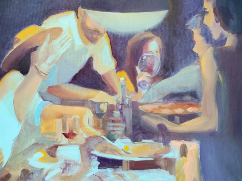 художник Прадес Надежда - картина За столом - импрессионизм,фигуративная живопись - - Не указан -