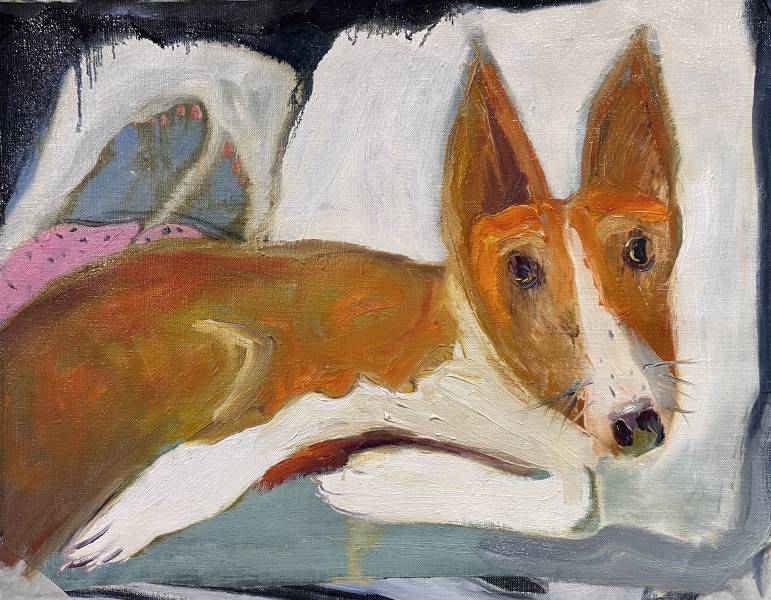 художник Куликова Вера - картина Можно я просто рядом полежу? - наив,наивное искусство - - Не указан -