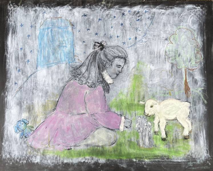 художник Нестеренко Эдит - картина Дорога домой - наив,символизм,наивное искусство,романтизм - - Не указан -