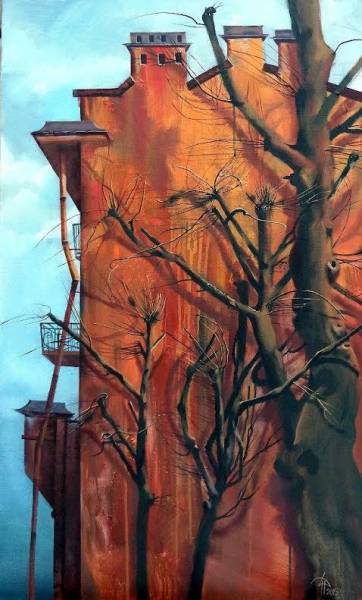 художник Хёртнагль Динара - картина Весеннее настроение - реализм - городской пейзаж