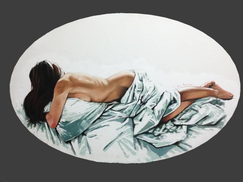 художник Красная Анна - картина Сон - фигуративное искусство - жанровая композиция,ню