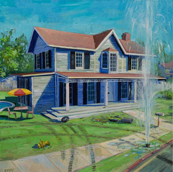 художник Ev sti - картина Дом на лужайке - реализм - - Не указан -
