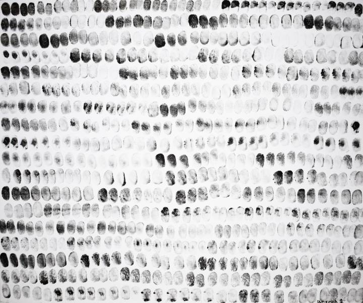 художник Чурсина Яна - картина 640 отпечатков указательного пальца правой руки - концептуализм - 