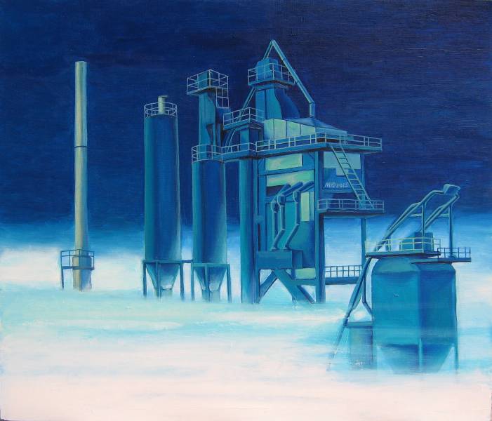 художник Малинина Юлия - картина Туман - символизм,современное искусство,метафизика - индустриальный пейзаж