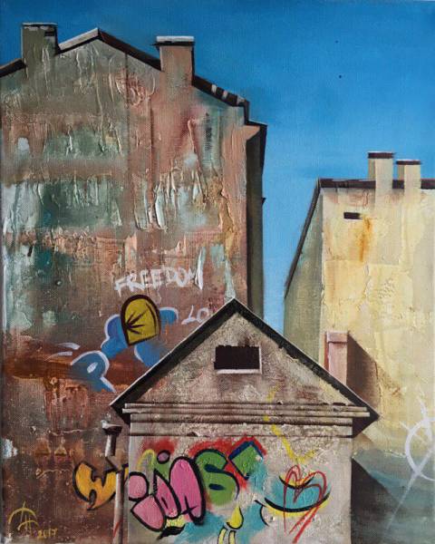 художник Хёртнагль Динара - картина № 5 из серии "Граффити" -  - городской пейзаж