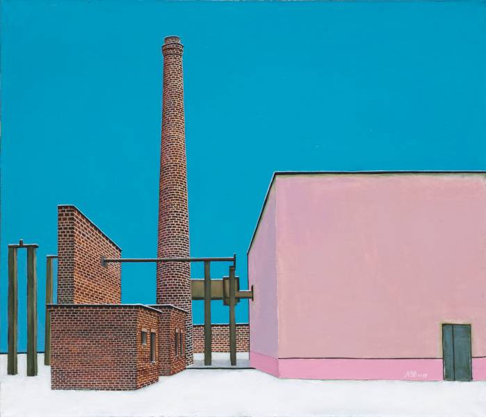 художник Малинина Юлия - картина Пока вы прятались, выпал снег - - Не указан - - industrial landscape