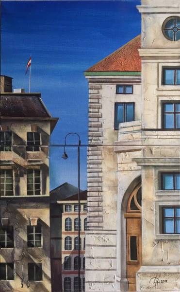 художник Хёртнагль Динара - картина № 5 из серии "Диалог" -  - городской пейзаж