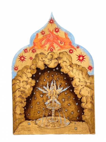 художник Flamm Marion - картина Земное и Небесное - наив,символизм,наивное искусство,романтизм,неорусское - - Не указан -