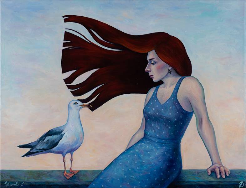 художник Горохова Лиана - картина Ветер с Атлантики - - Не указан - - портерт,мечта,романтика