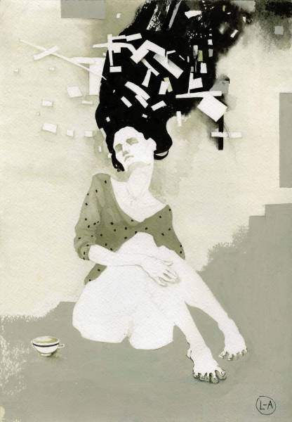 художник Ковган Лилия - картина Кофе - экспрессионизм - фигуративная живопись