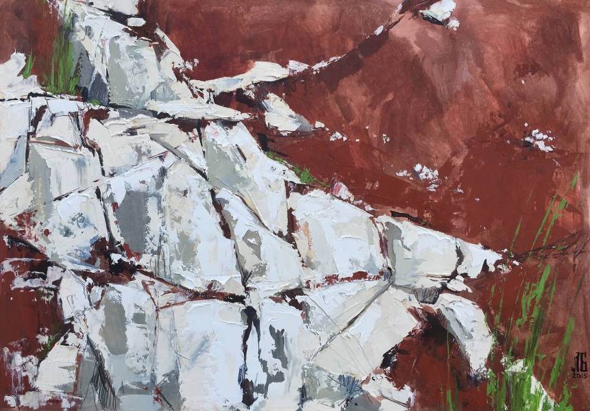 художник Бородинова Елизавета - картина Красная скала - реализм,импрессионизм - пейзаж