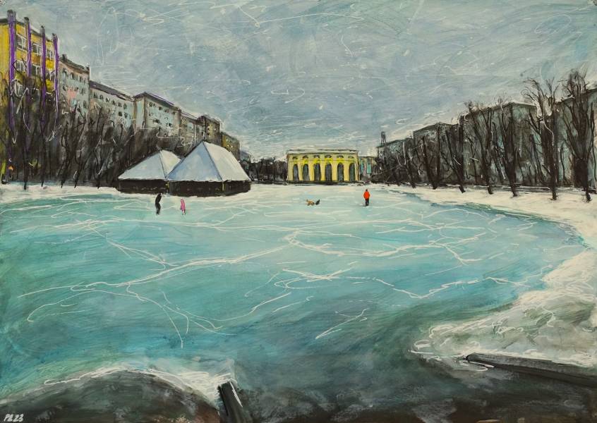 художник Rusakov Denis - картина Лед. Чистые пруды