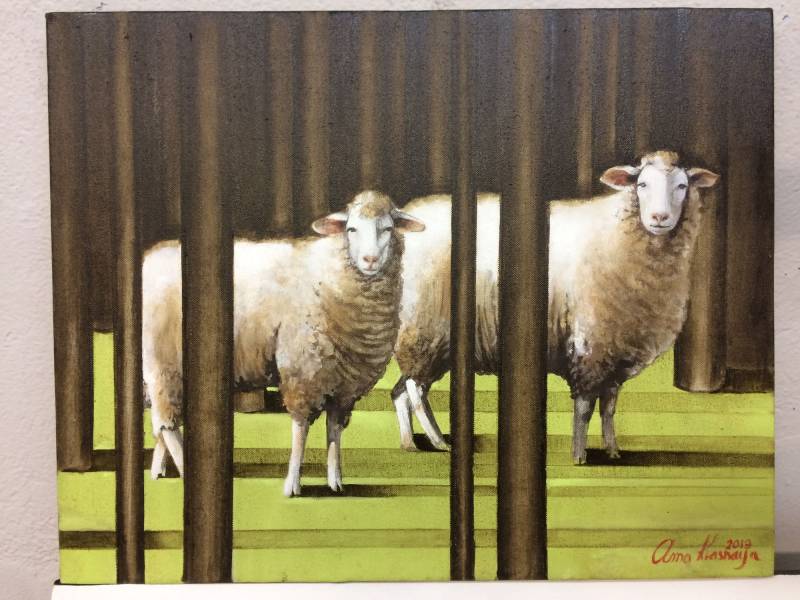 художник Красная Анна - картина Две овечки